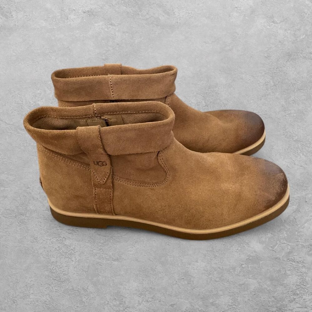 UGG Josefene Cuff Suede Ankle Boots Chestnut Tan Women's 9 NWOT